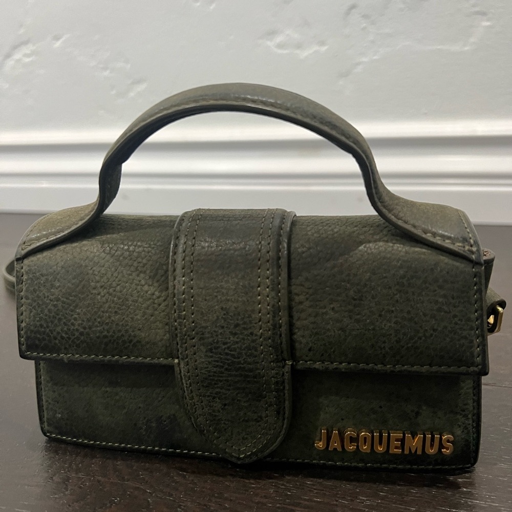 Jacquemus olive green sued bag